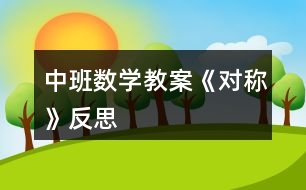 中班數(shù)學教案《對稱》反思