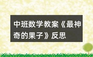 中班數(shù)學(xué)教案《最神奇的果子》反思