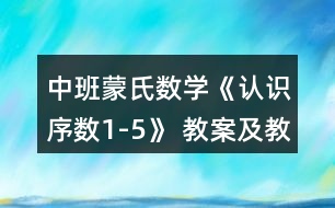 中班蒙氏數(shù)學(xué)《認識序數(shù)1-5》 教案及教學(xué)活動反思