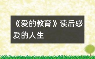 《愛(ài)的教育》讀后感——愛(ài)的人生