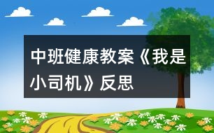 中班健康教案《我是小司機》反思