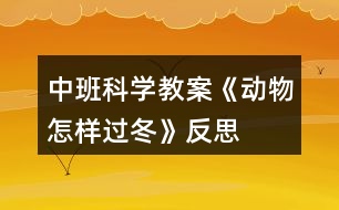 中班科學(xué)教案《動(dòng)物怎樣過冬》反思