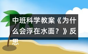中班科學(xué)教案《為什么會(huì)浮在水面？》反思