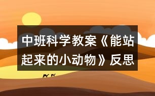 中班科學(xué)教案《能站起來(lái)的小動(dòng)物》反思