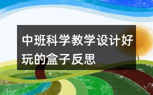 中班科學教學設計好玩的盒子反思
