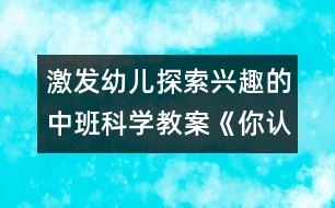 激發(fā)幼兒探索興趣的中班科學(xué)教案：《你認(rèn)識(shí)我嗎？》
