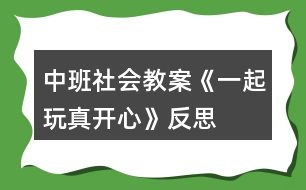 中班社會(huì)教案《一起玩真開(kāi)心》反思