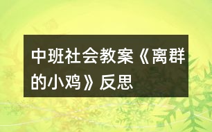 中班社會(huì)教案《離群的小雞》反思