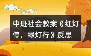 中班社會(huì)教案《紅燈停，綠燈行》反思