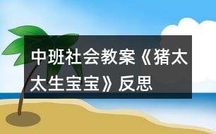 中班社會教案《豬太太生寶寶》反思