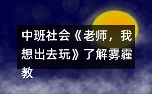 中班社會《老師，我想出去玩》（了解霧霾）教案反思