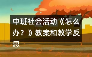 中班社會活動《怎么辦？》教案和教學反思