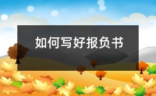 如何寫好報(bào)負(fù)書