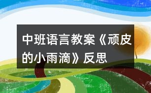 中班語言教案《頑皮的小雨滴》反思