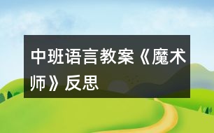 中班語言教案《魔術師》反思