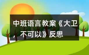 中班語言教案《大衛(wèi)，不可以》反思