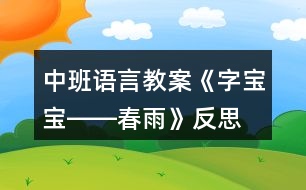 中班語言教案《字寶寶――春雨》反思