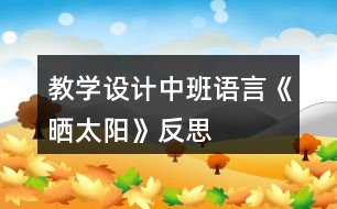 教學設(shè)計中班語言《曬太陽》反思