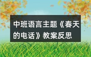 中班語言主題《春天的電話》教案反思