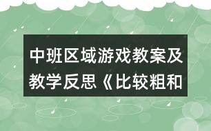中班區(qū)域游戲教案及教學反思《比較粗和細》