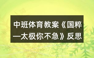 中班體育教案《國粹―太極你不急》反思