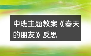 中班主題教案《春天的朋友》反思