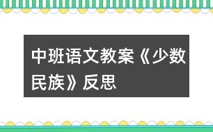 中班語文教案《少數(shù)民族》反思