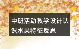 中班活動教學(xué)設(shè)計(jì)認(rèn)識水果特征反思