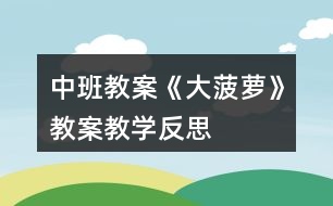 中班教案《大菠蘿》教案教學(xué)反思