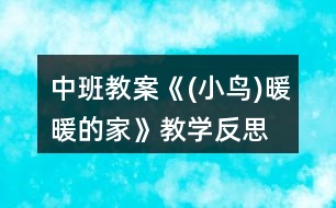 中班教案《(小鳥(niǎo))暖暖的家》教學(xué)反思