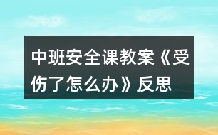 中班安全課教案《受傷了怎么辦》反思