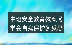 中班安全教育教案《學(xué)會自我保護(hù)》反思