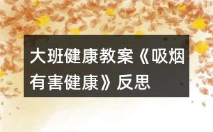 大班健康教案《吸煙有害健康》反思