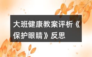 大班健康教案評(píng)析《保護(hù)眼睛》反思