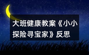 大班健康教案《小小探險尋寶家》反思