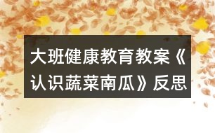 大班健康教育教案《認識蔬菜南瓜》反思