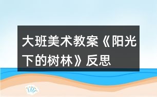 大班美術(shù)教案《陽(yáng)光下的樹林》反思