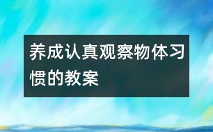 養(yǎng)成認真觀察物體習慣的教案