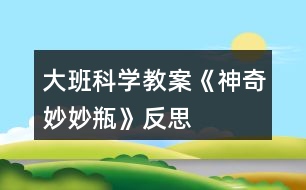 大班科學教案《神奇妙妙瓶》反思