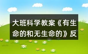 大班科學教案《有生命的和無生命的》反思