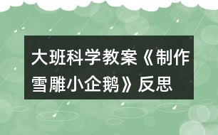 大班科學教案《制作雪雕小企鵝》反思