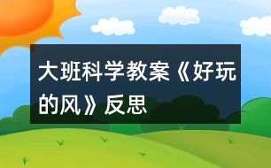 大班科學(xué)教案《好玩的風(fēng)》反思