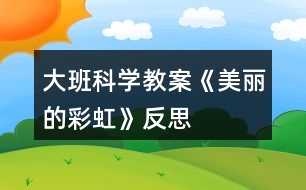 大班科學(xué)教案《美麗的彩虹》反思