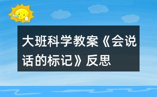 大班科學(xué)教案《會(huì)說(shuō)話的標(biāo)記》反思