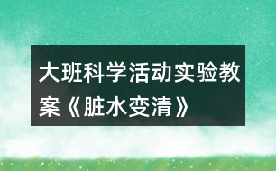 大班科學活動實驗教案《臟水變清》