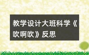 教學(xué)設(shè)計大班科學(xué)《吹啊吹》反思