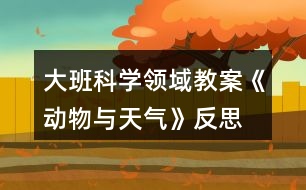 大班科學領(lǐng)域教案《動物與天氣》反思