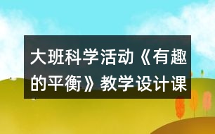 大班科學活動《有趣的平衡》教學設計課后反思