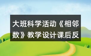 大班科學(xué)活動(dòng)《相鄰數(shù)》教學(xué)設(shè)計(jì)課后反思