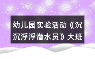 幼兒園實驗活動《沉沉浮浮潛水員》大班科學教案